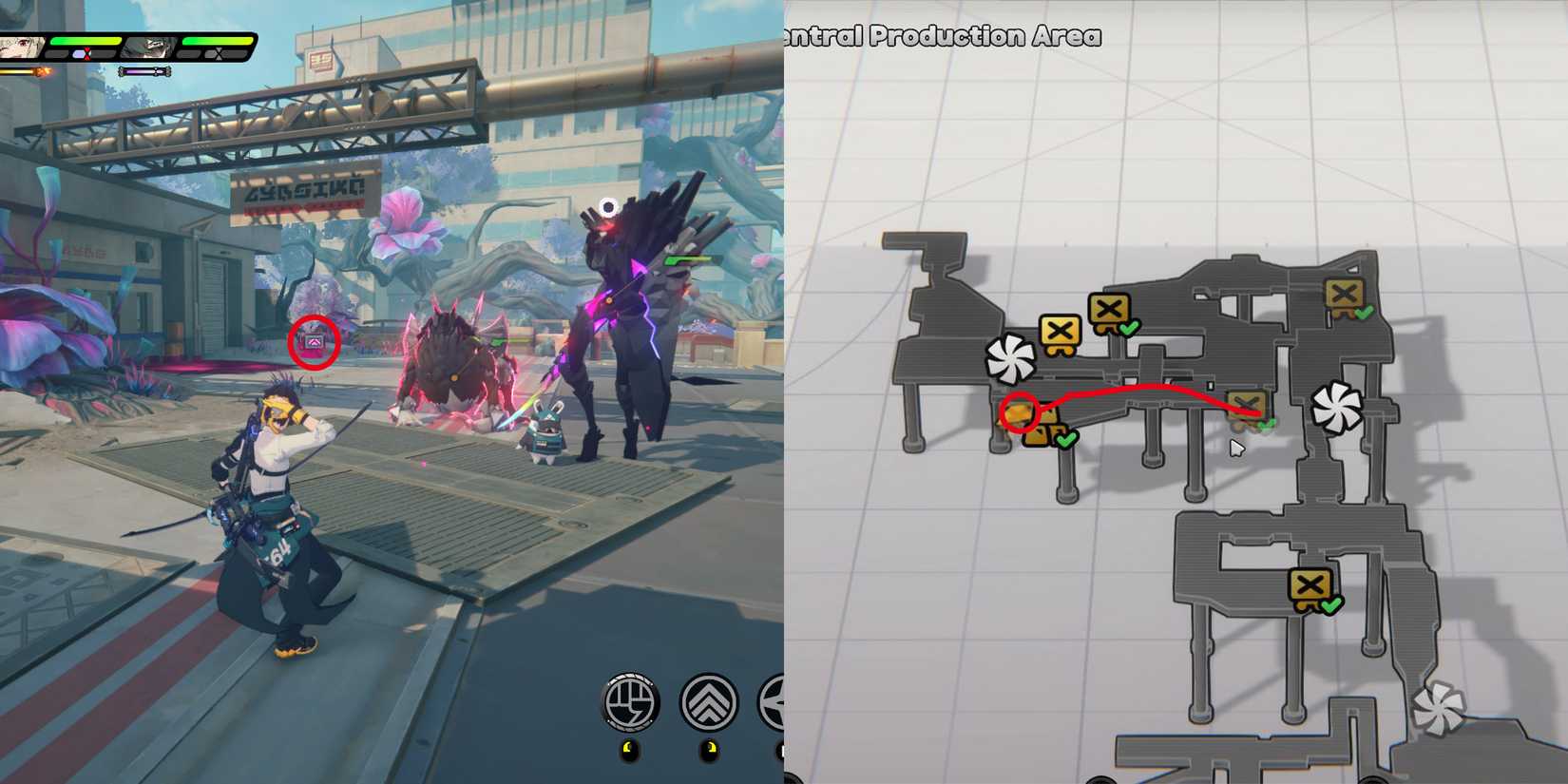 hollow central production area mini cargo trucks location 8 in zenless zone zero