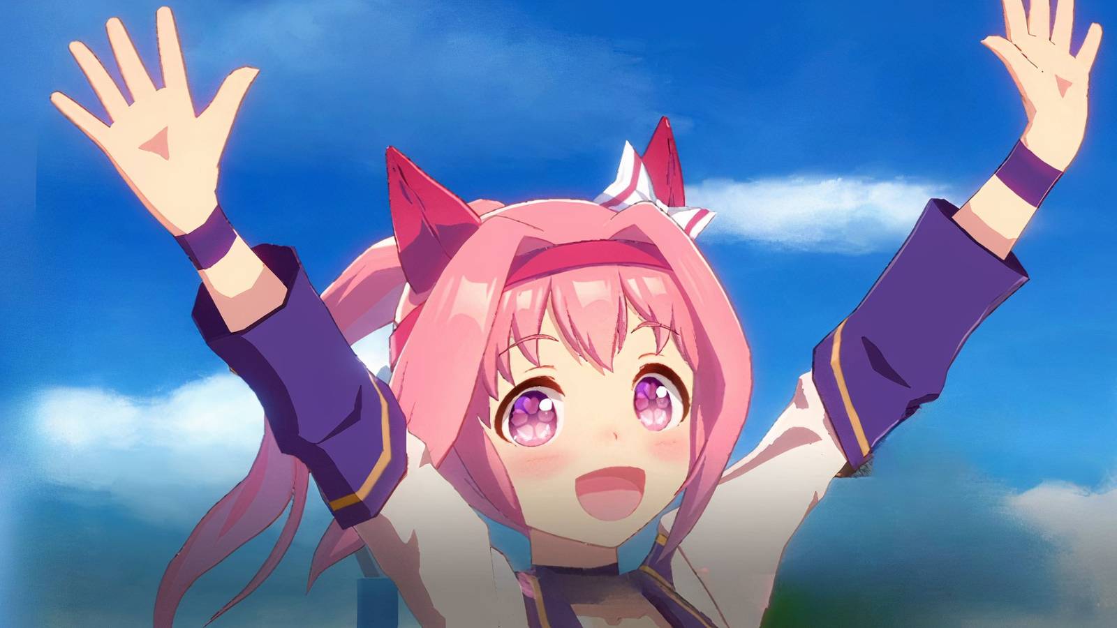 character raising their arms in umamusume pretty derby