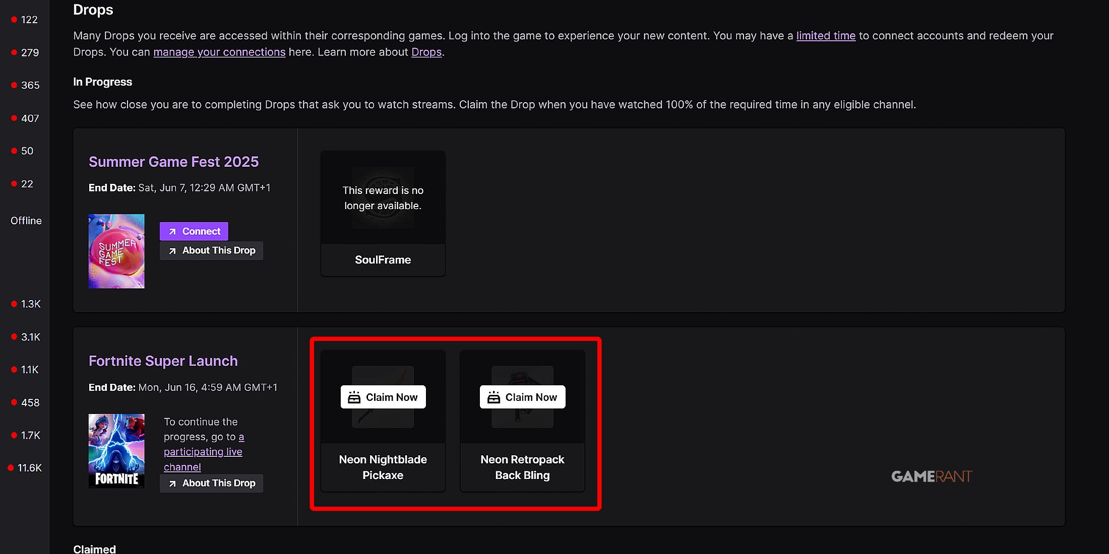 Cómo obtener elementos gratis de Fortnite Super Twitch Drops