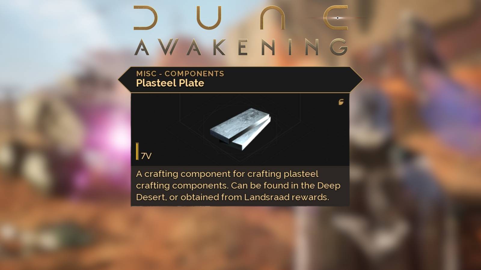 How to Get Plasteel Plate in Dune Awakening