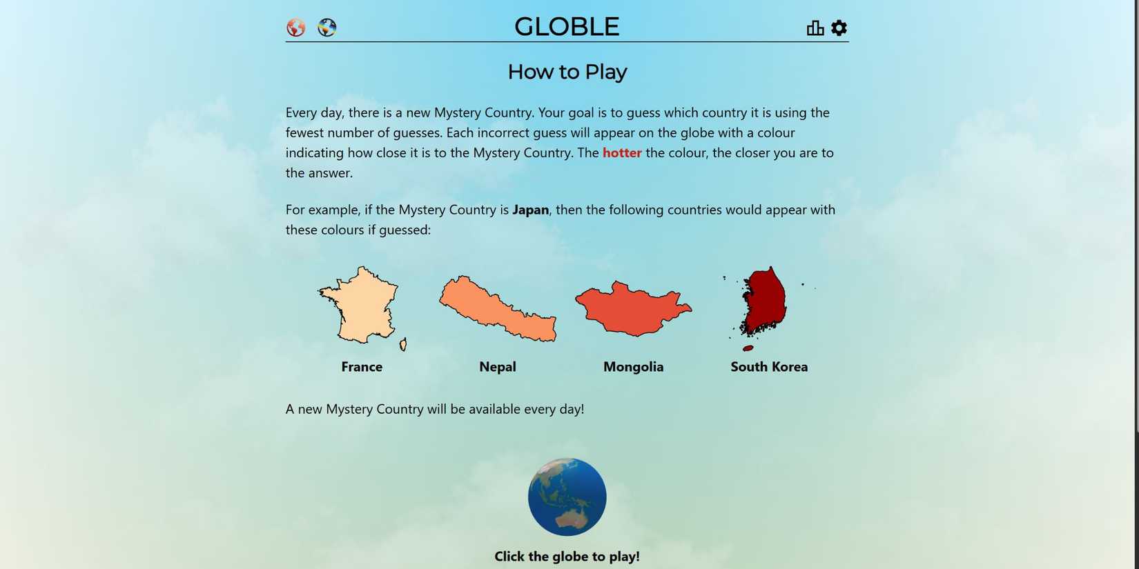 how to play globle