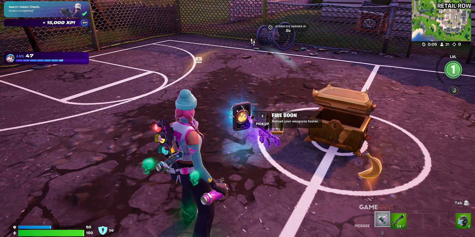 how to search Golden Chests in Fortnite Blitz Royale