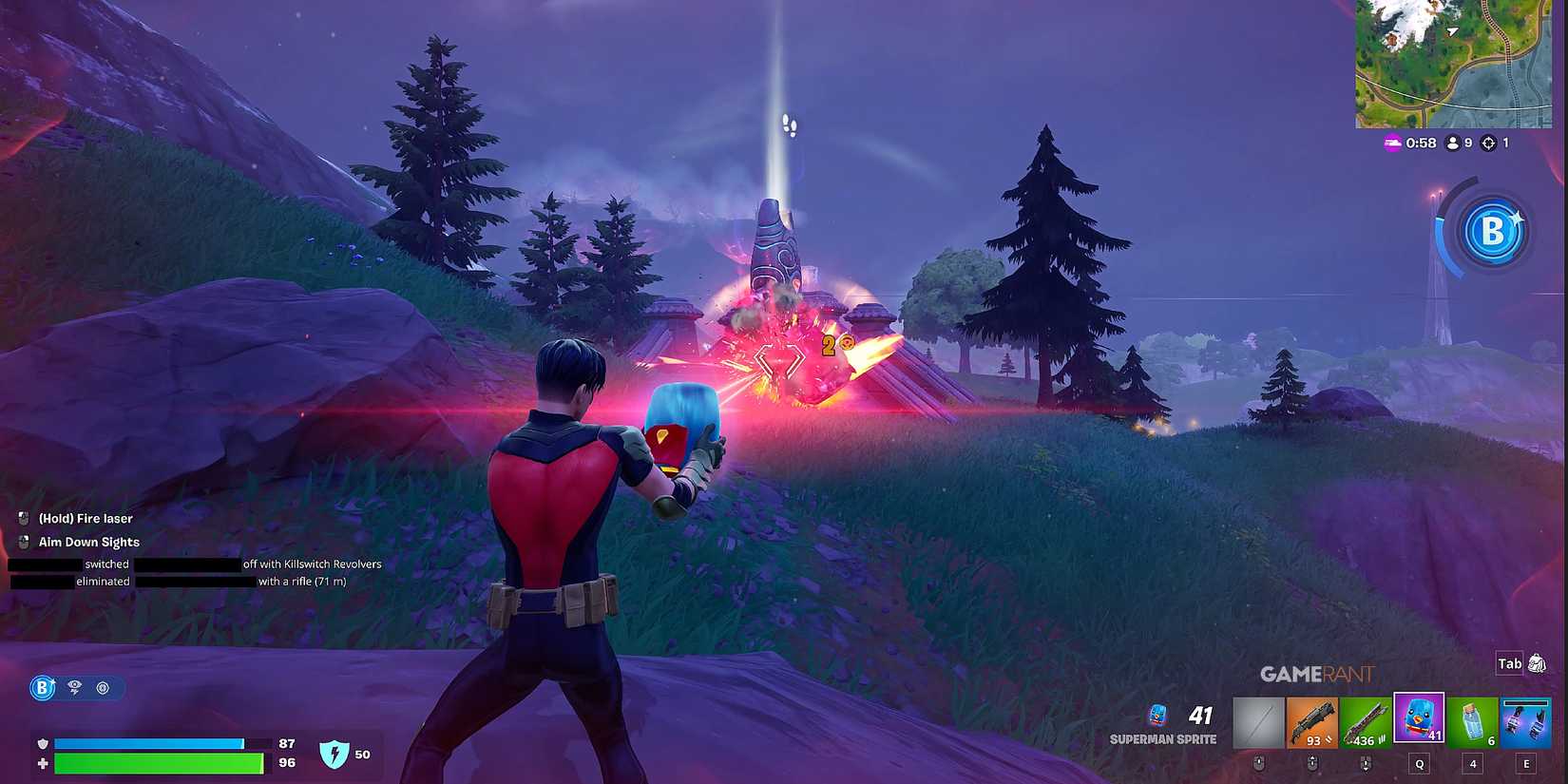 how to use a Superman Sprite in Fortnite