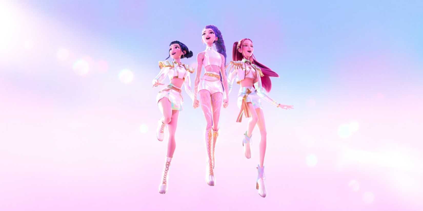 Huntrix Floating During What It Sounds Like in KPop Demon Hunters