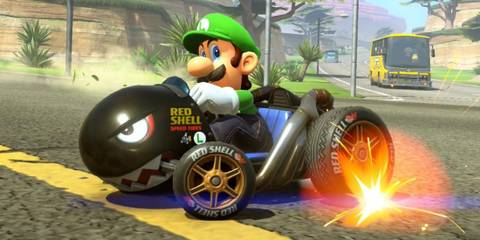 luigi in the billdozer kart in Mario Kart World