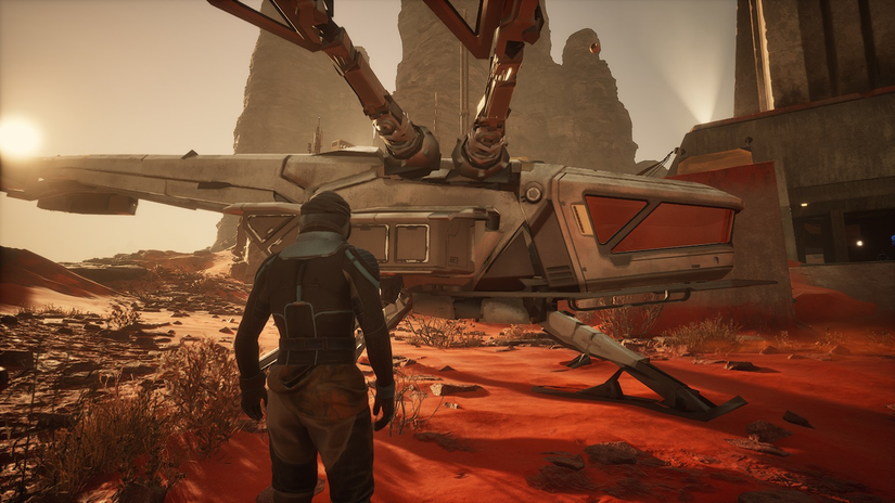 Dune Awakening parked Ornithopter