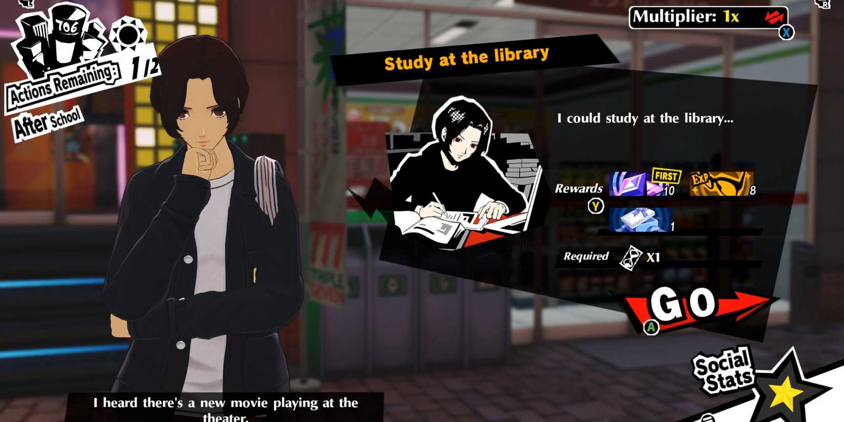 Increase Knowledge in Library or Diner Persona 5 Phantom X