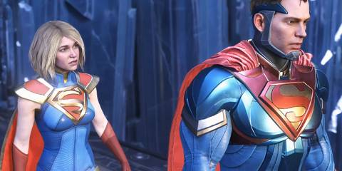 Supergirl confronting Superman in the Fortress Of Solitude in Injustice 2