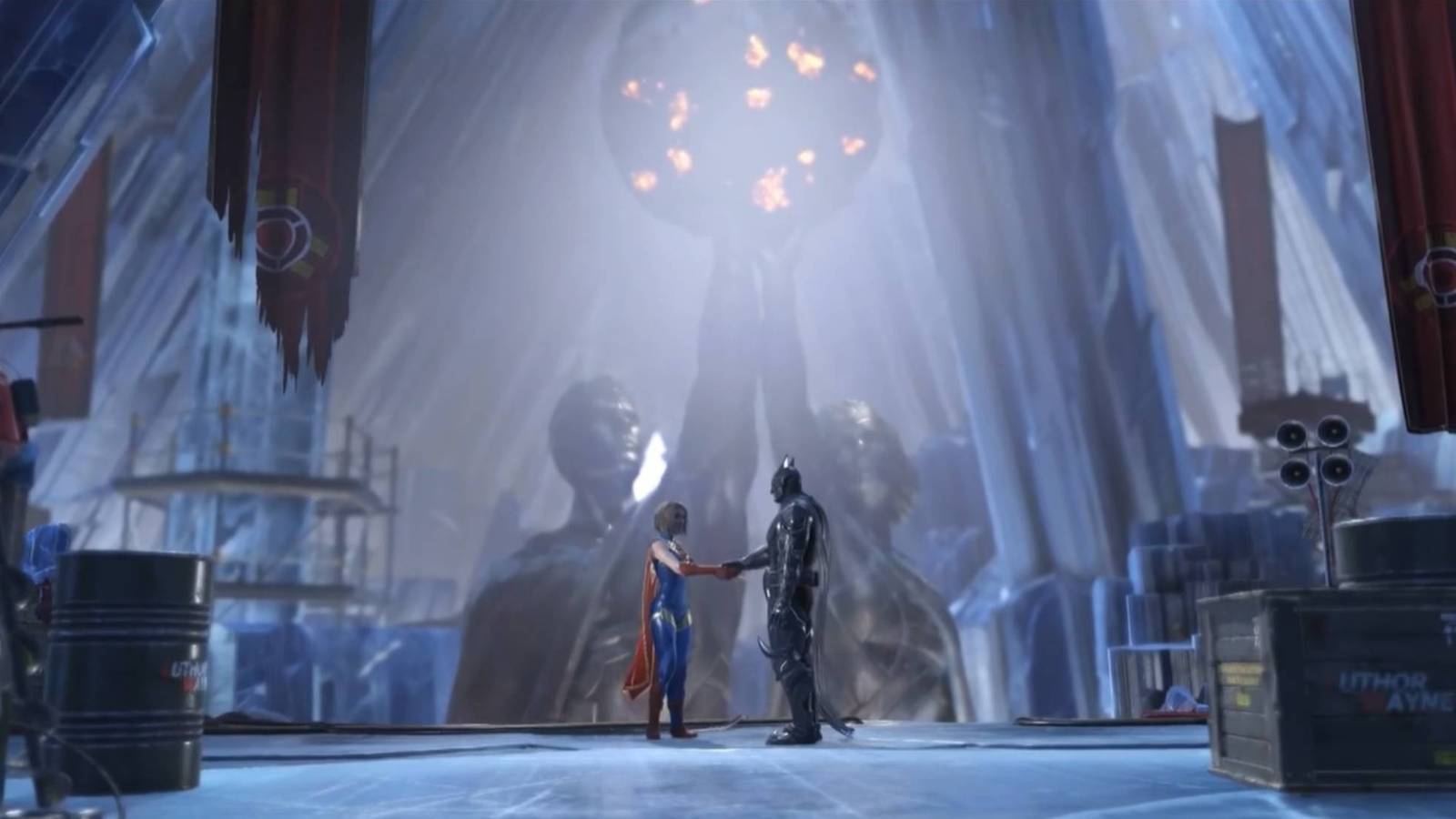 Supergirl and Batman in the ending of Injustice 2's Story Mode