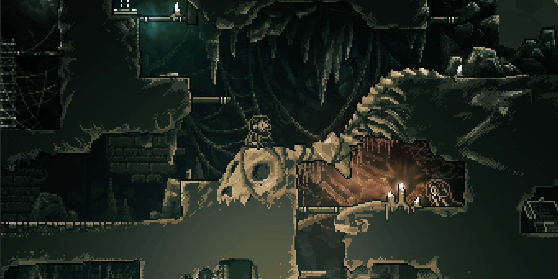 Inmost traversing over giant monster skeleton