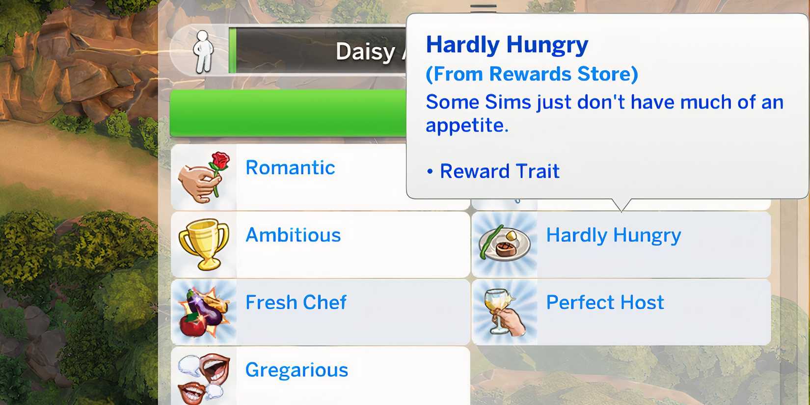 Hardly Hunger trait unlock reward store traits cheat The Sims 4