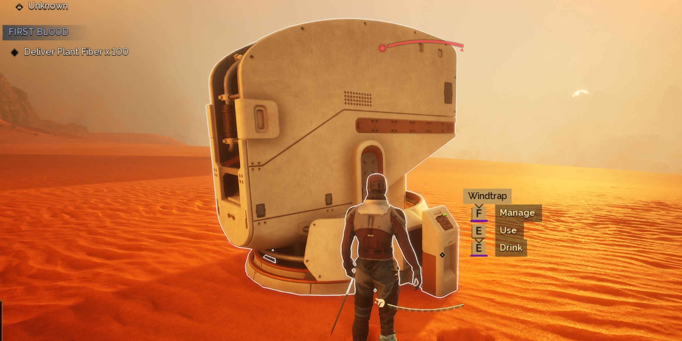 Interaction with the wind in Awakening Dun