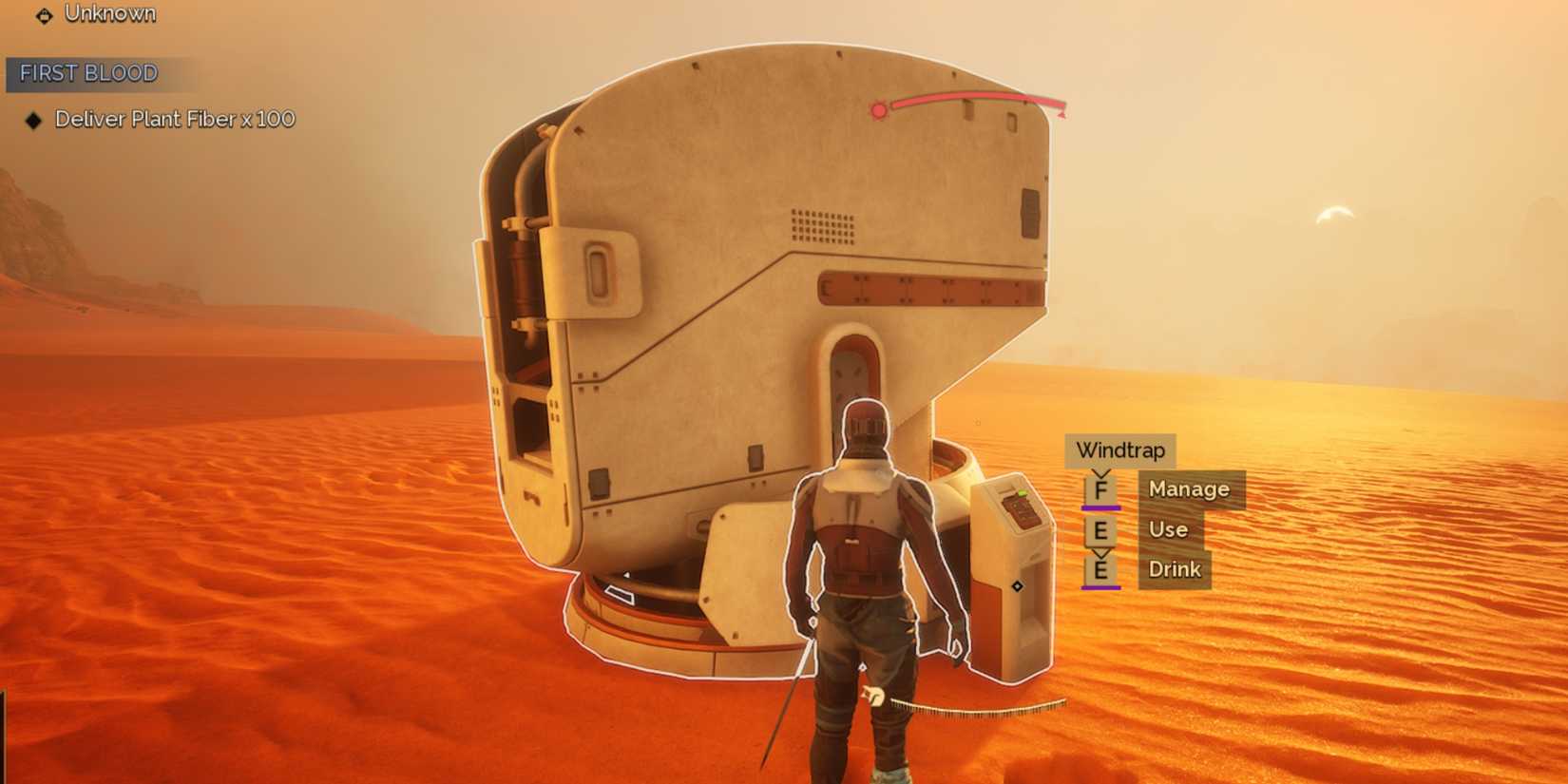 interacting with a windtrap in dune awakening