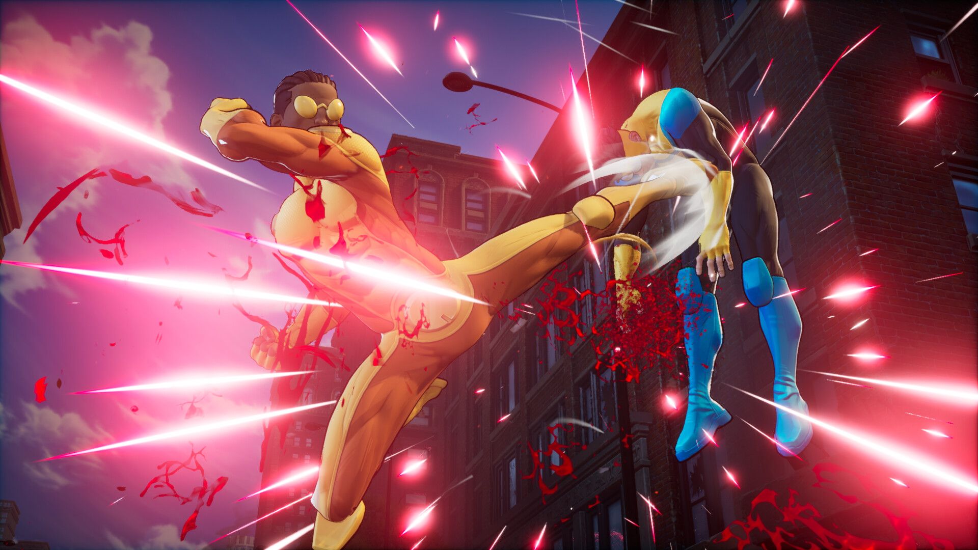 Invincible VS: Interface de jogo com personagens