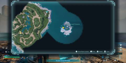 Isle of the Decayed Treasures map location in Palworld