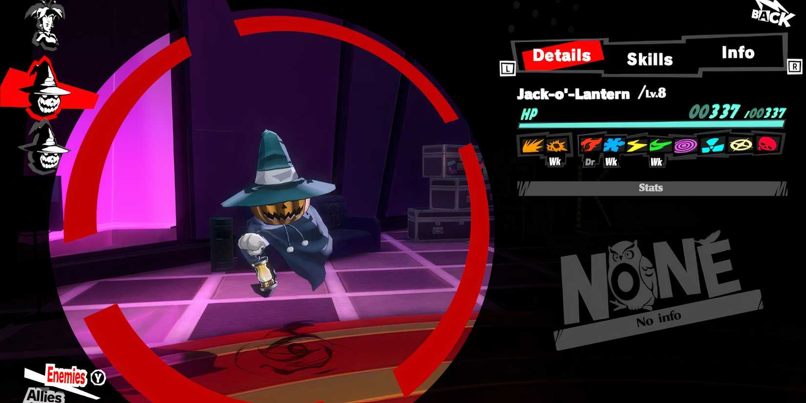 Jack-o’-Lantern weaknesses in Persona 5 The Phantom X