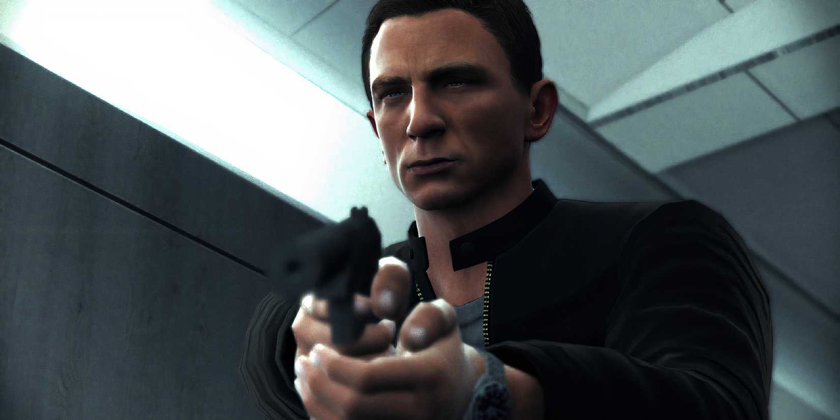 James Bond aiming his pistol in James Bond 007: Blood Stone