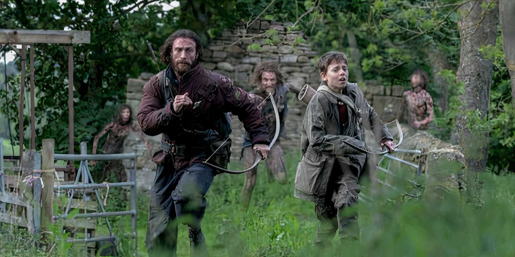 Jamie and Spike running from infected in 28 Years Later