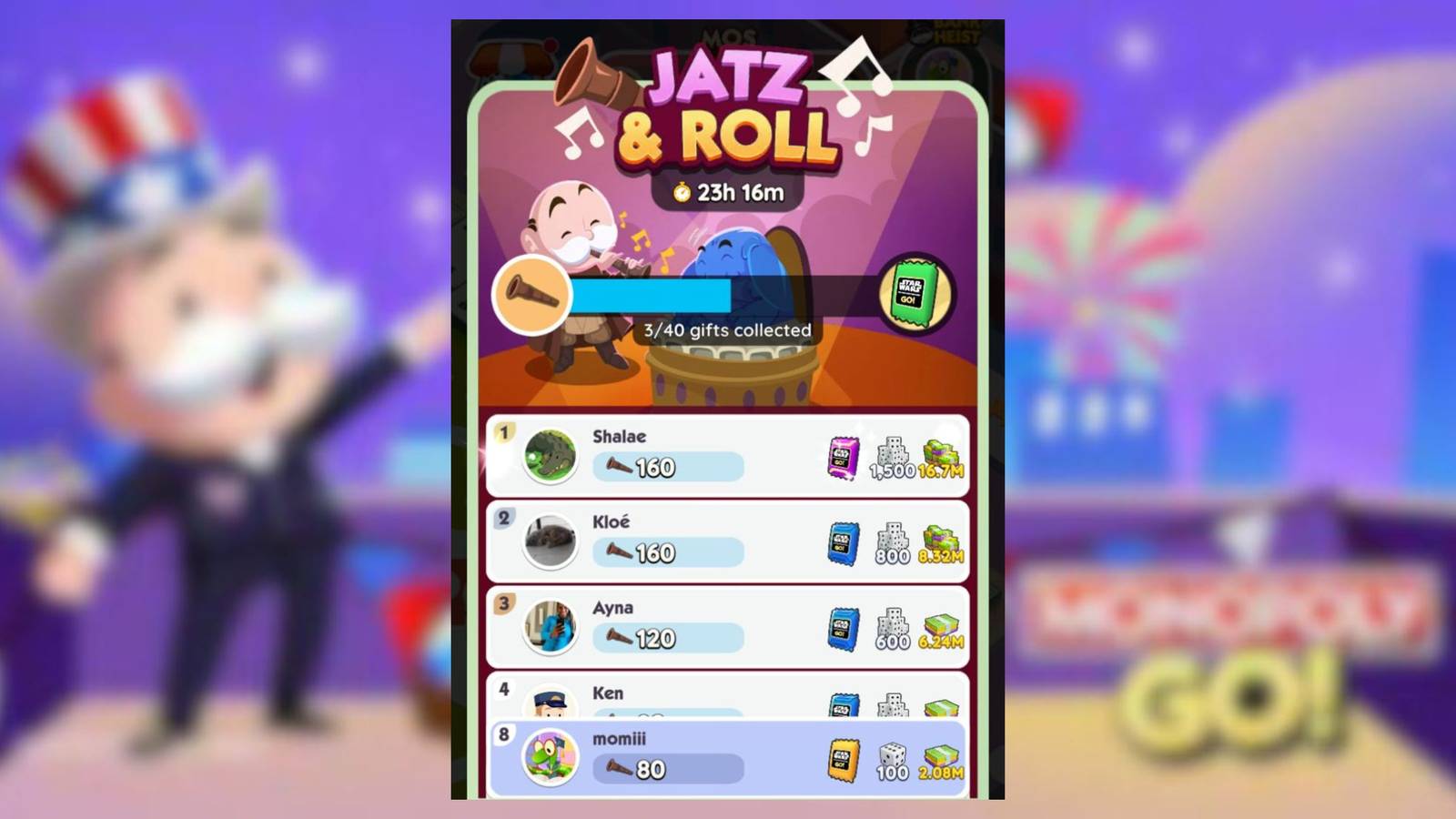 jatz and roll monopoly go