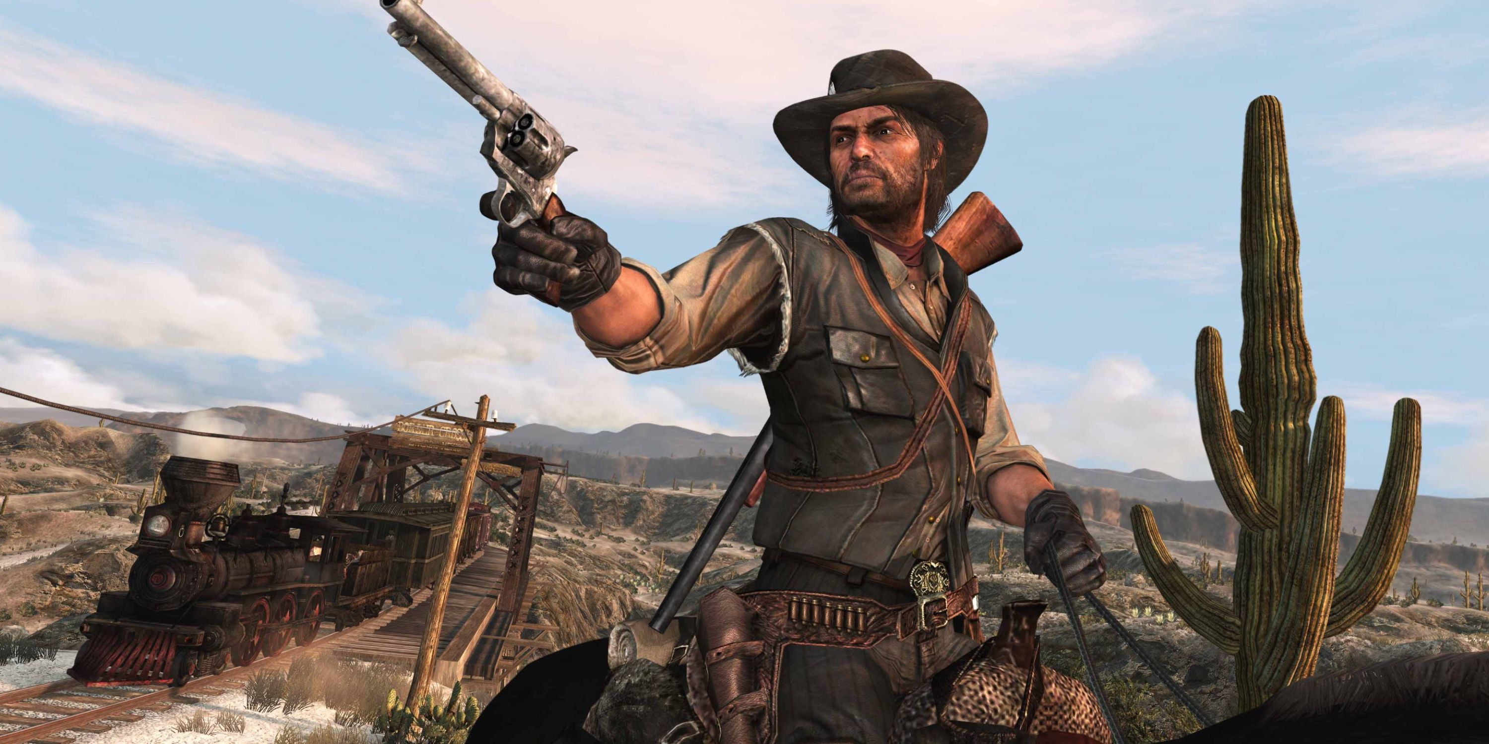 John Marston auf seinem Pferd