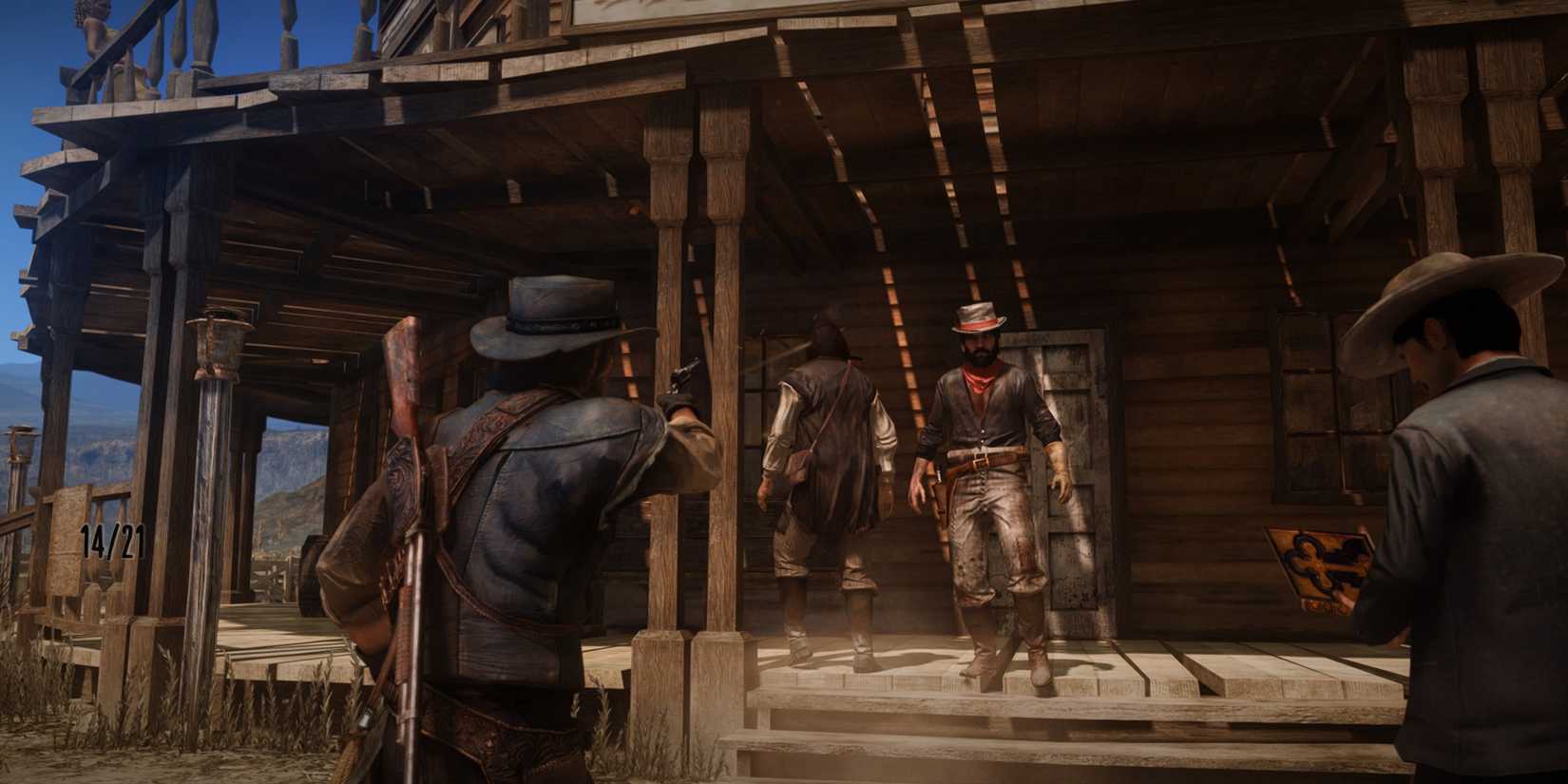john marston shoots a walton gang hat