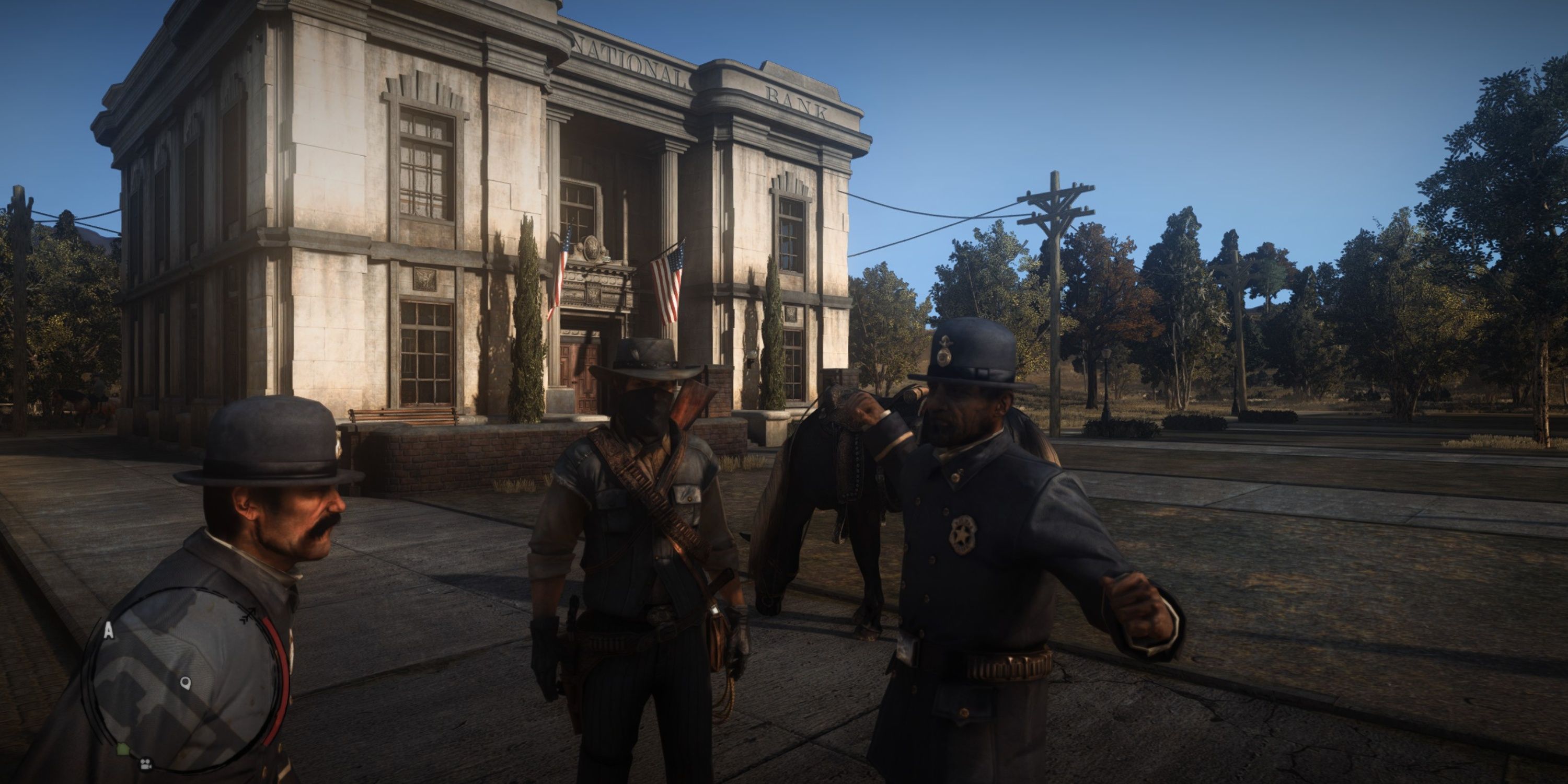 John Marston mit Polizisten