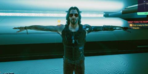 Johnny Silverhand T-posing in Cyberpunk 2077