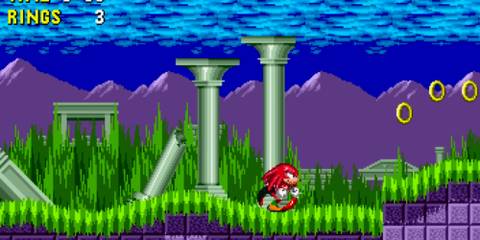 knuckles running on a stage