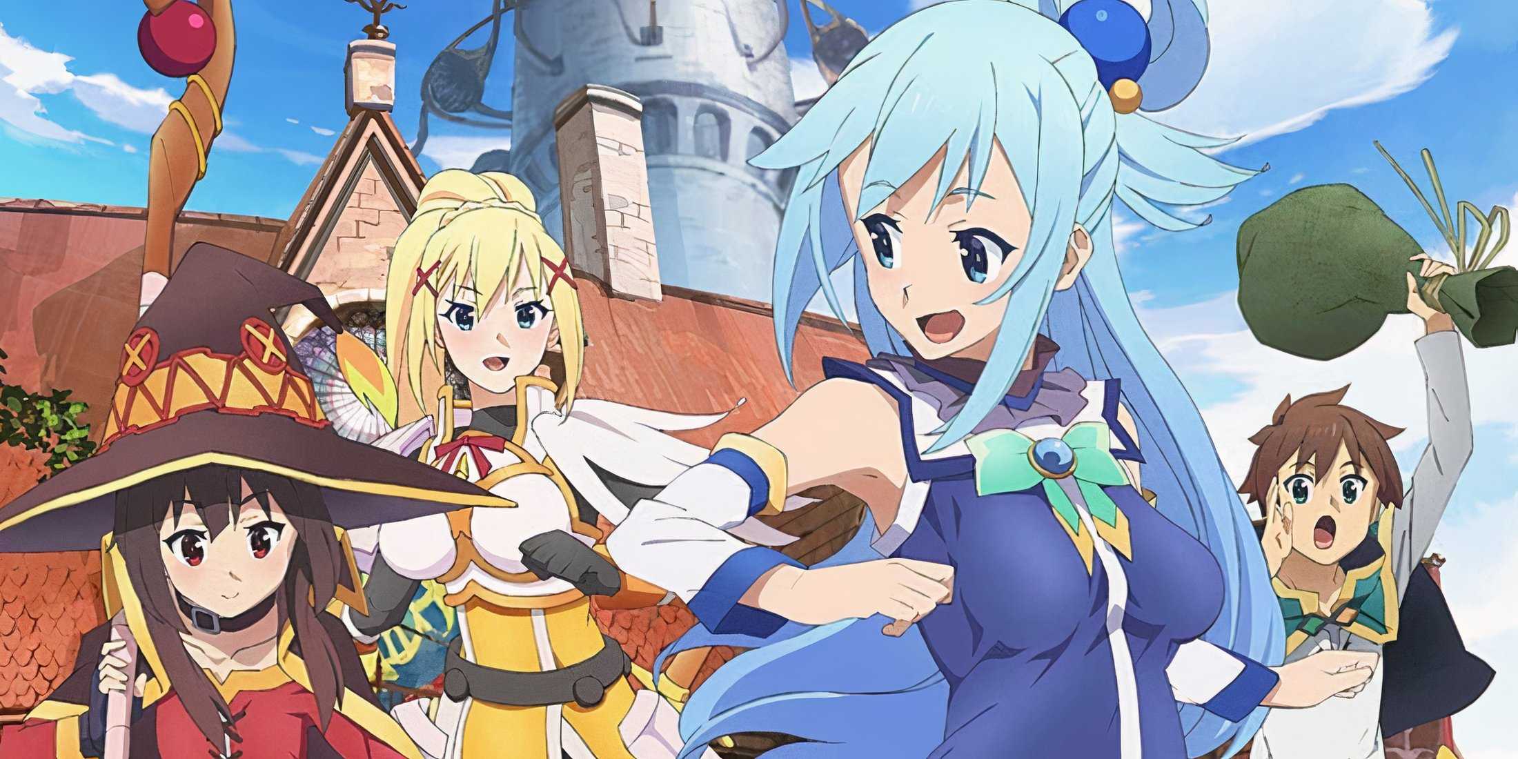 Konosuba's main characters together.