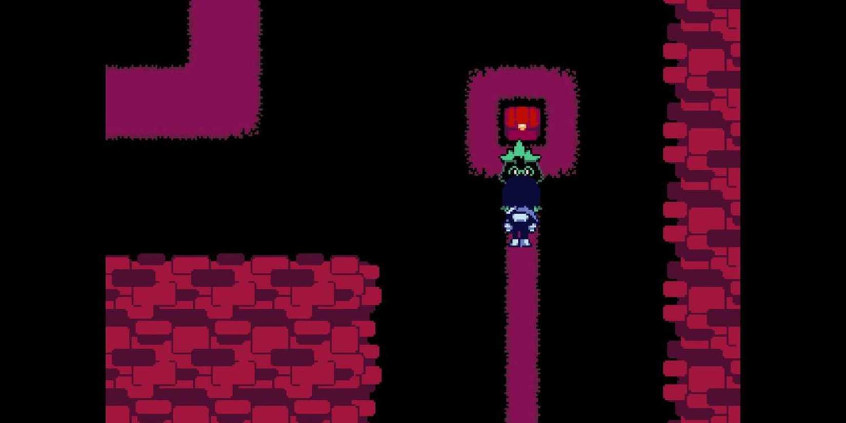 Kris and Ralsei find a chest with a Revive Mint - Deltarune