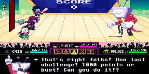 Kris, Susie and Ralsei facing against Ant Tenna - Deltarune