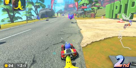Leaf Cup Mario Kart World Sweep heading to Dandelion Depths