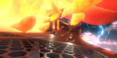 Lightning Cup Mario Kart World Bowser's mouth in the Castle