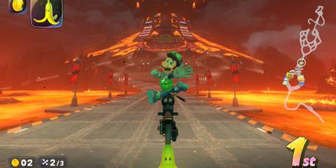 Lightning Cup Mario Kart World Luigi waving