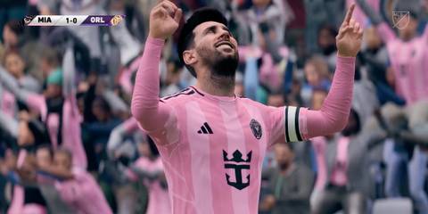 Lionel Messi Celebrating A Goal In EA Sports FC 25