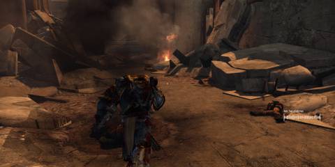 Listening to audio diary in Warhammer 40,000 Space Marine