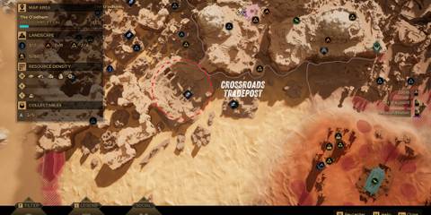 Location of Mysa Tarill Diamondine Dust Dune Awakening