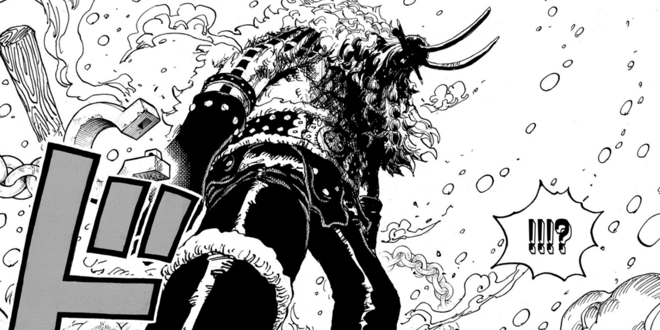 Loki gets up and shows how big he is -one piece