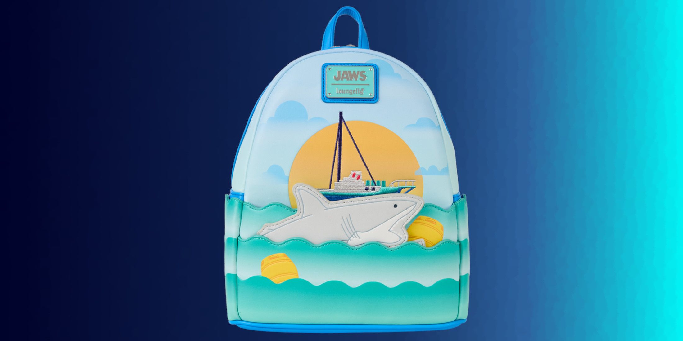 Grab These Loungefly Jaws 50th Anniversary Mini Backpack and  display picture 2