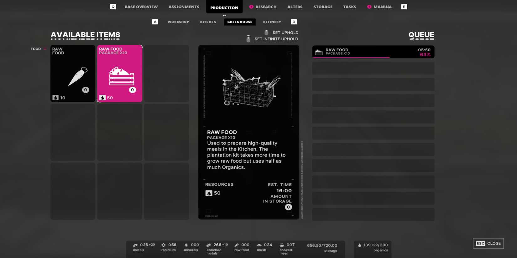 Making Raw Food in Greenhouse in The Alters