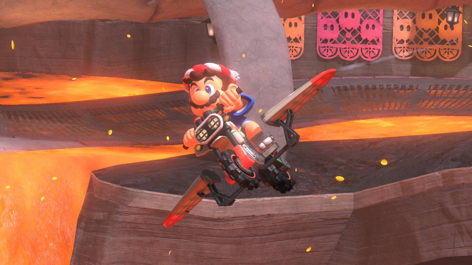 Mario flying in Mario Kart World