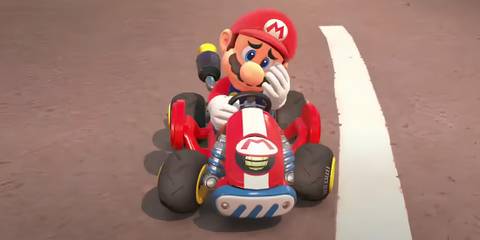 Mario in Mario kart world after a race