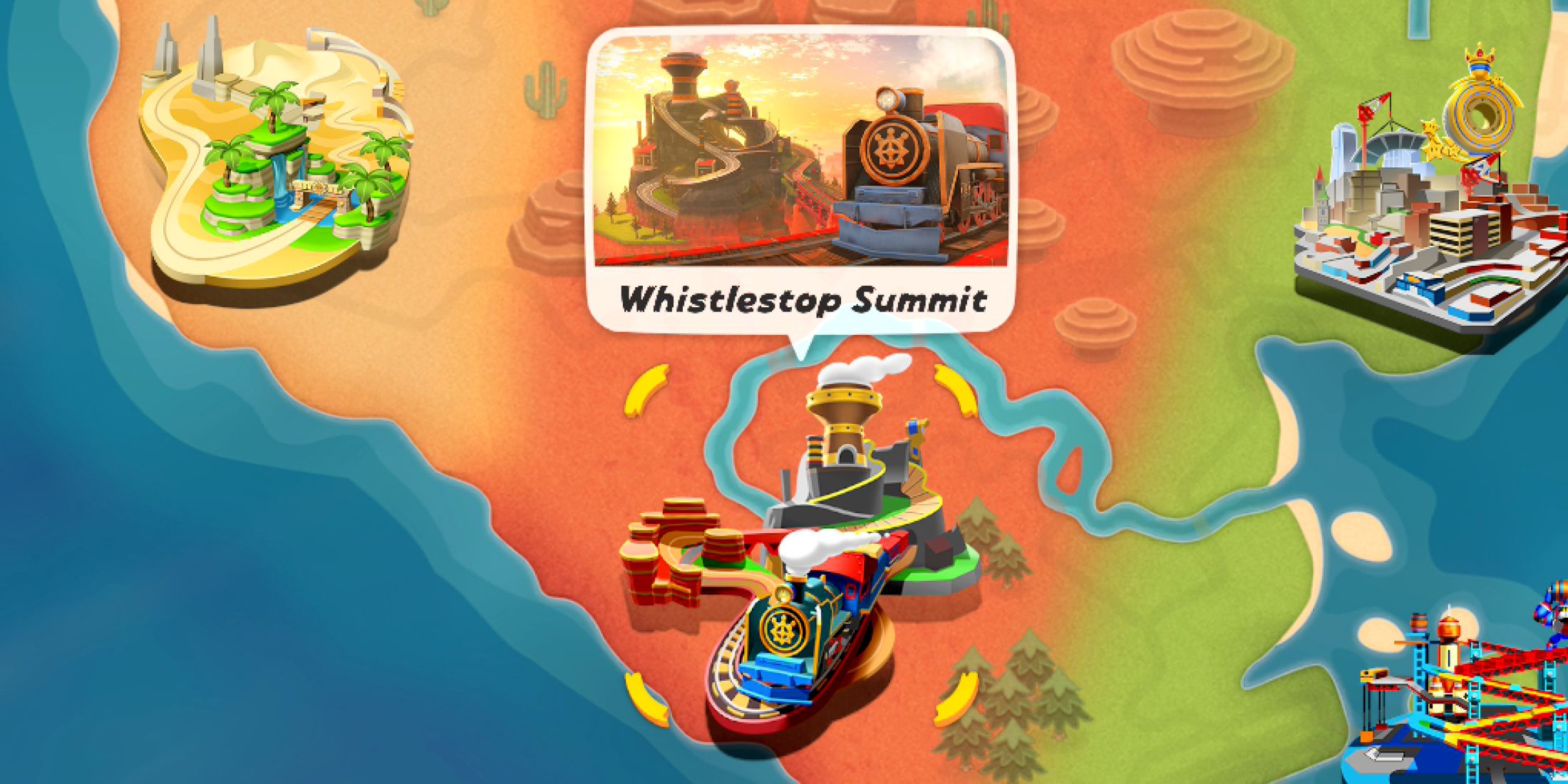 Mario Kart World Whistlatop Summit Shortcuts Track -Symbolkarte
