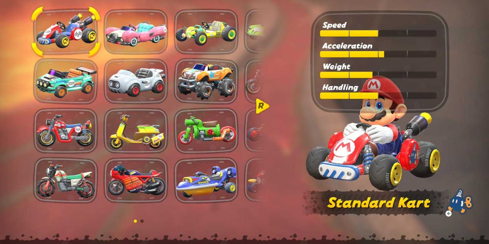 mario stats in mario kart world