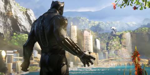 Black Panther gazing on Wakanda in Marvel's Avengers