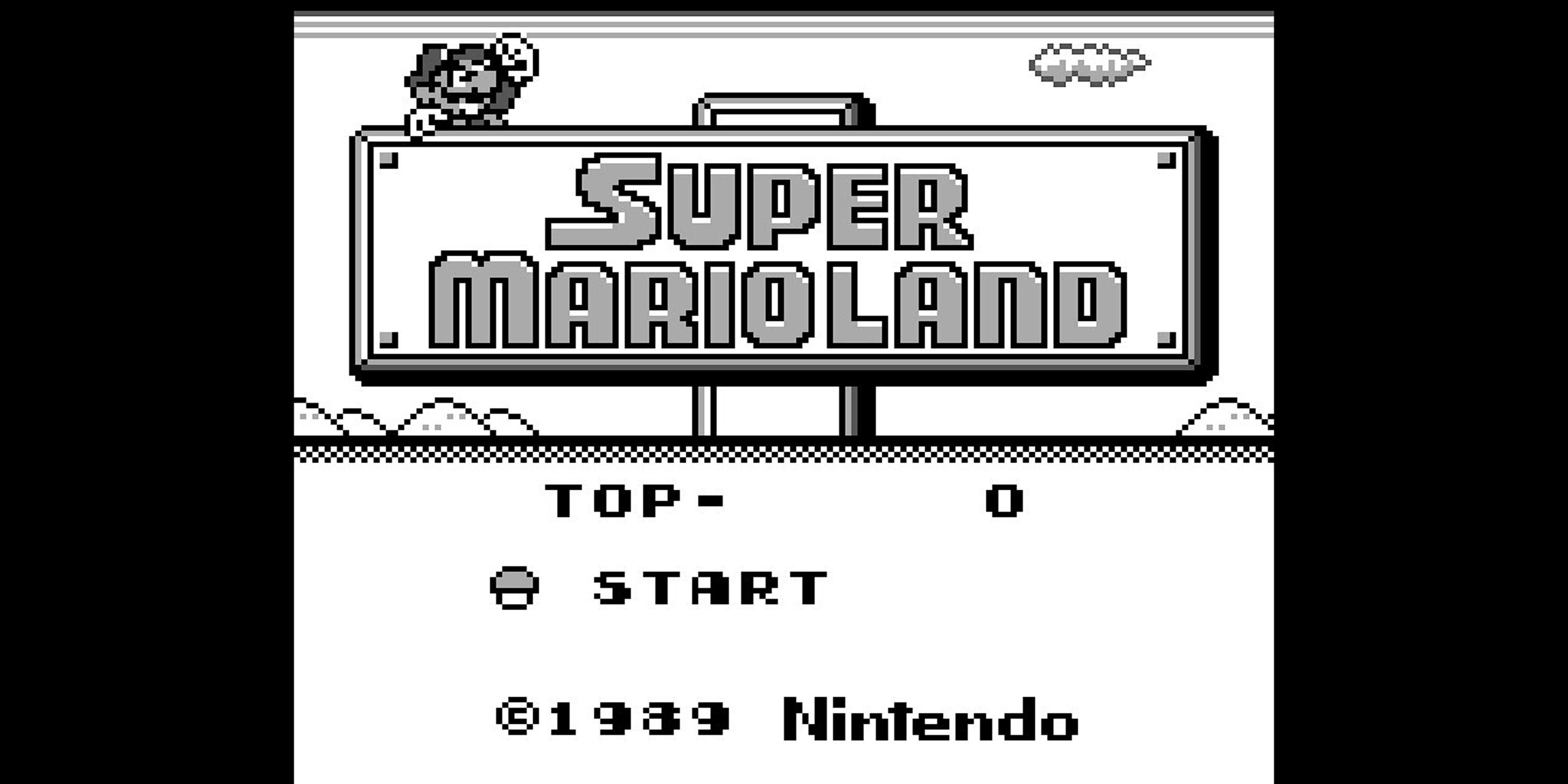 Menu screen of Super Mario Land