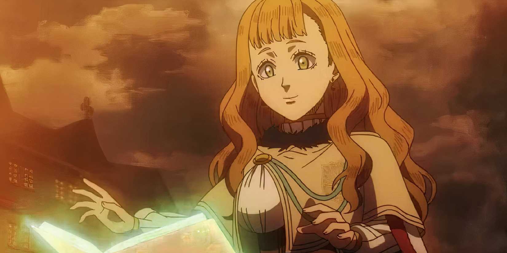mimosa from Black Clover using her grimoire.