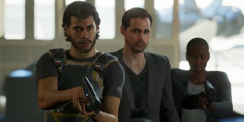 MindsEye Jacob Diaz Playable Character with Marco Silva and Rigby in-game cutscene screenshot