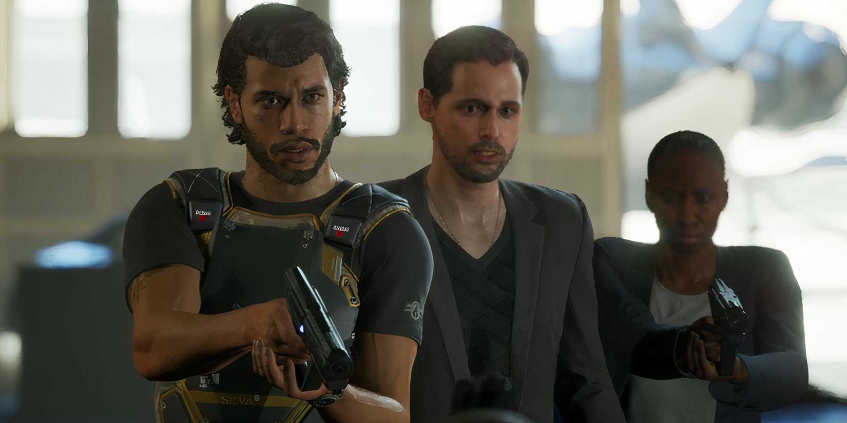 MindsEye Jacob Diaz Playable Character with Marco Silva and Rigby in-game cutscene screenshot