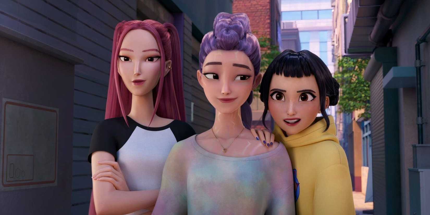 Mira, Rumi and Zoey at the end of the movie - KPop Demon Hunters